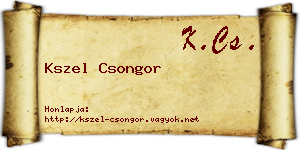Kszel Csongor névjegykártya
